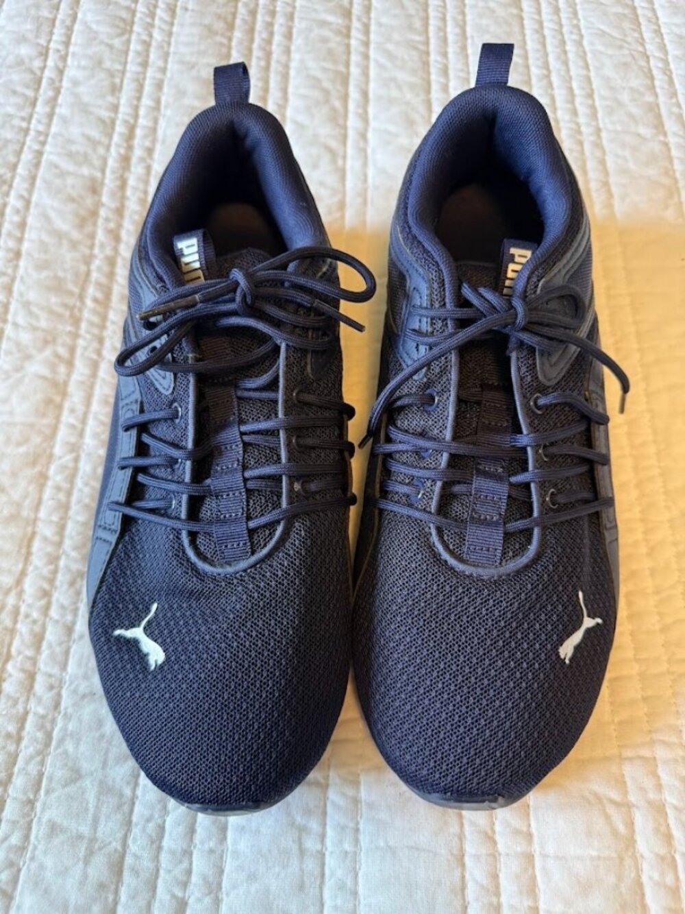 PUMA Axelion Running Shoe Navy White Womens 9 #378555-08
